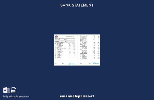 Modello Excel delle pagine di estratto conto ABSAbank del Sud Africa in stile ve